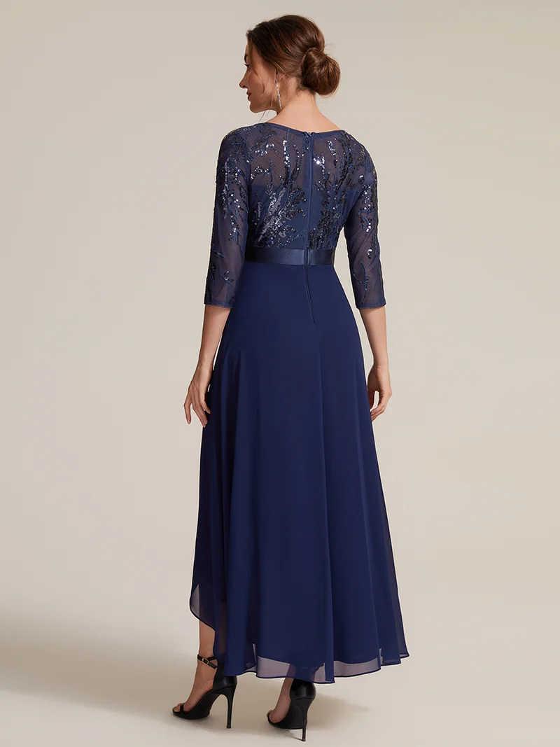 Robe trapèze à volants en mousseline avec sequins