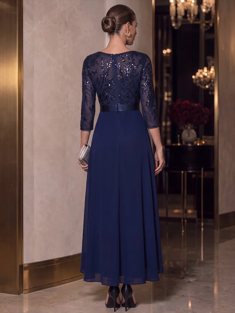 Robe trapèze à volants en mousseline avec sequins