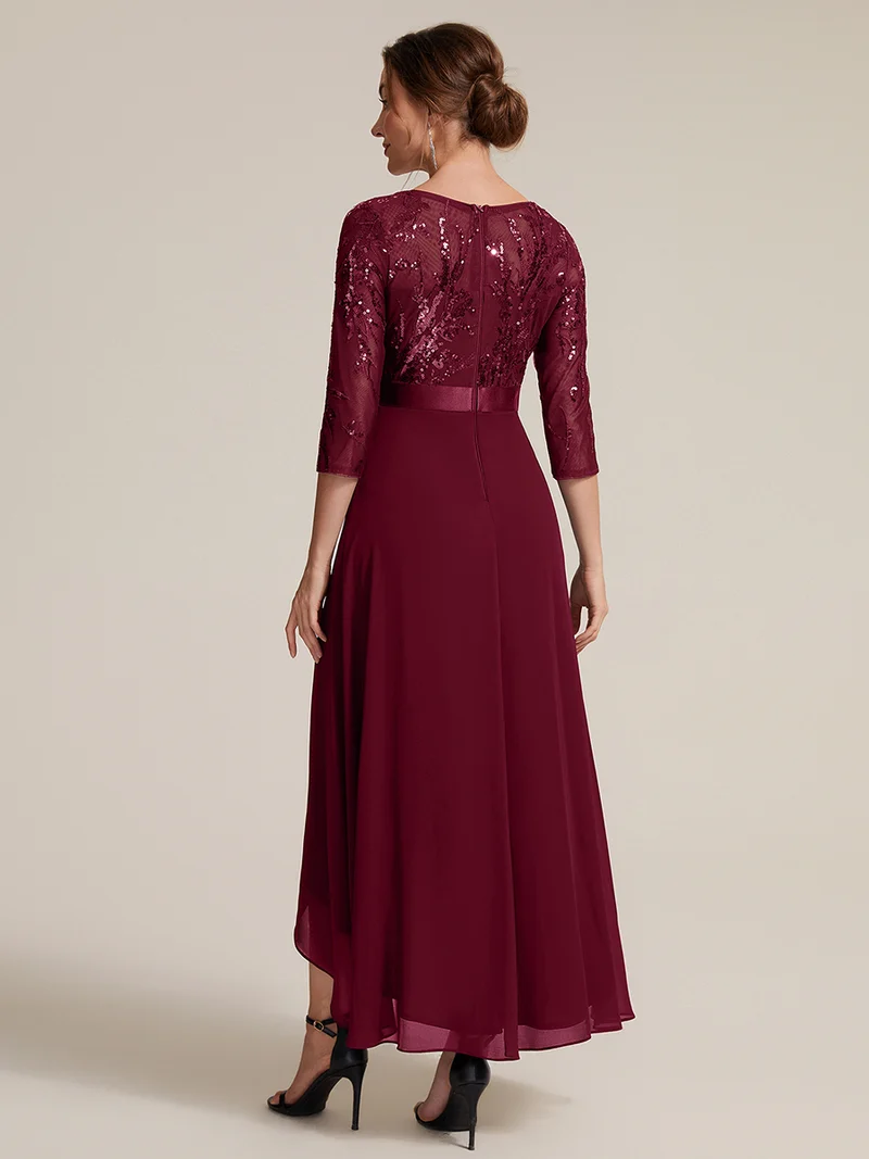 Robe trapèze à volants en mousseline avec sequins