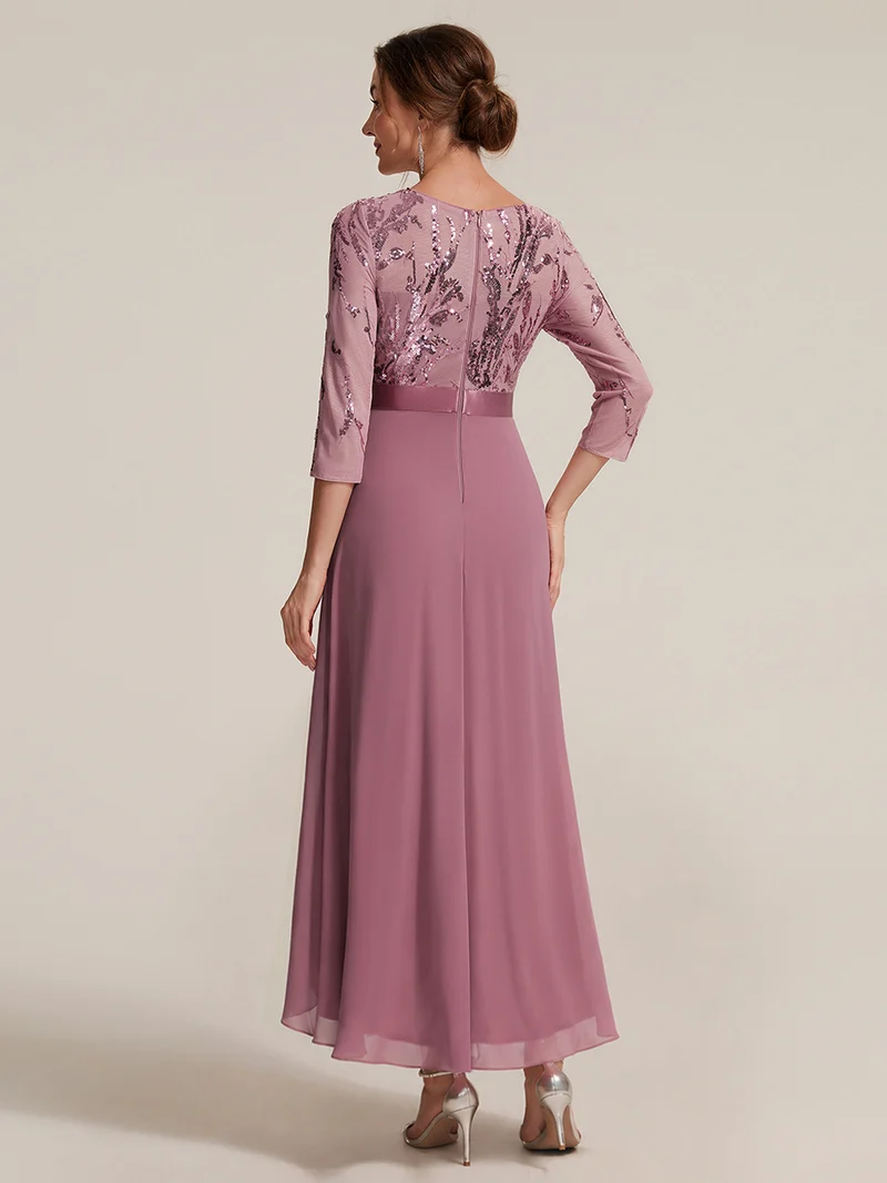 Robe trapèze à volants en mousseline avec sequins