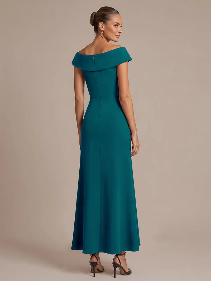 Robe de soirée sirène sans manches à col V, tissu extensible et coupe élégante