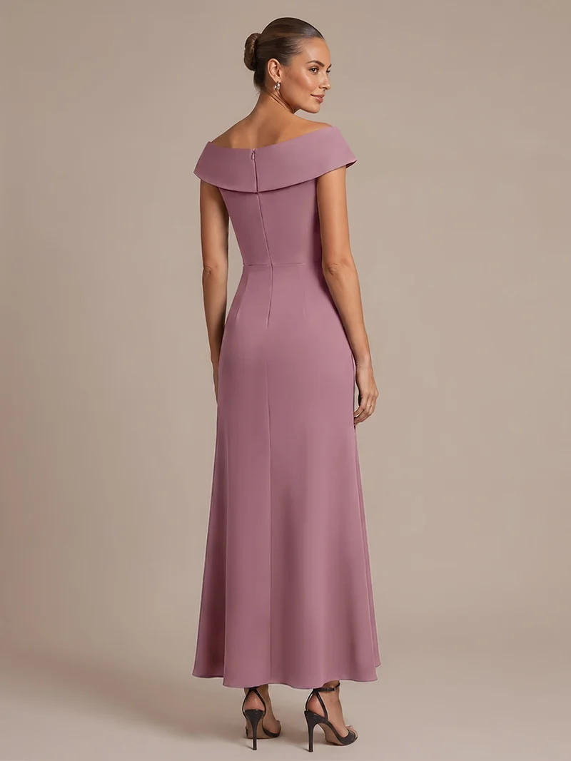 Robe de soirée sirène sans manches à col V, tissu extensible et coupe élégante