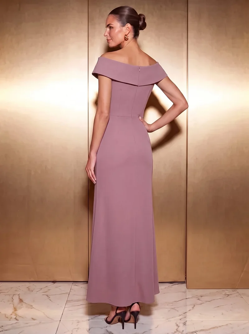 Robe de soirée sirène sans manches à col V, tissu extensible et coupe élégante
