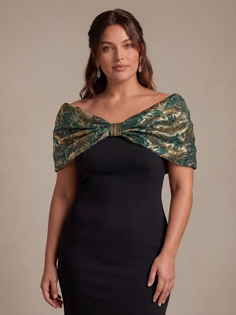 Robe maxi bodycon à manches courtes et décolleté en V