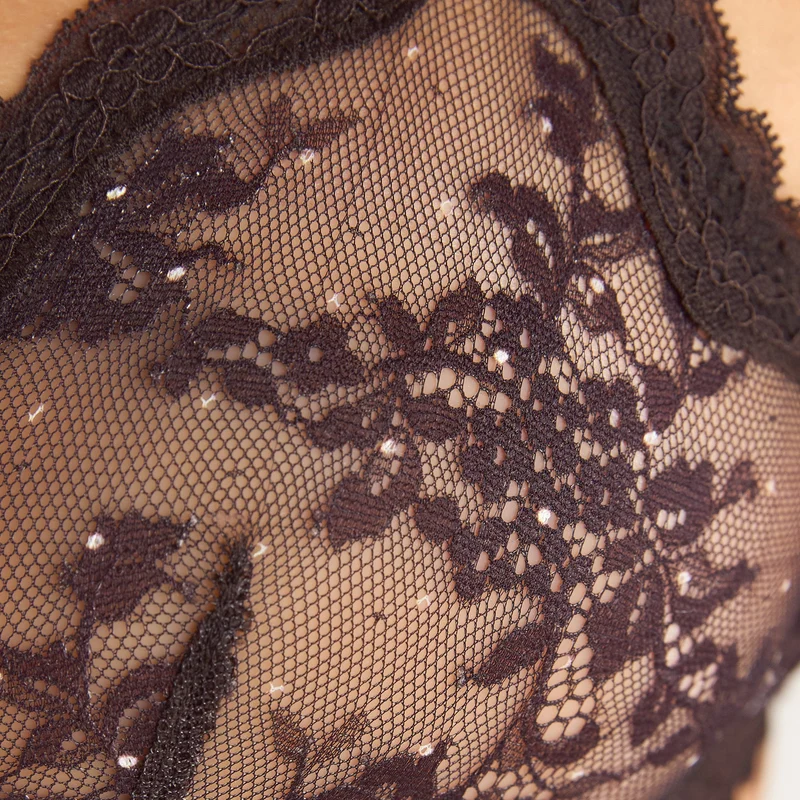 Brassière en Dentelle Demure - Chocolat Noir