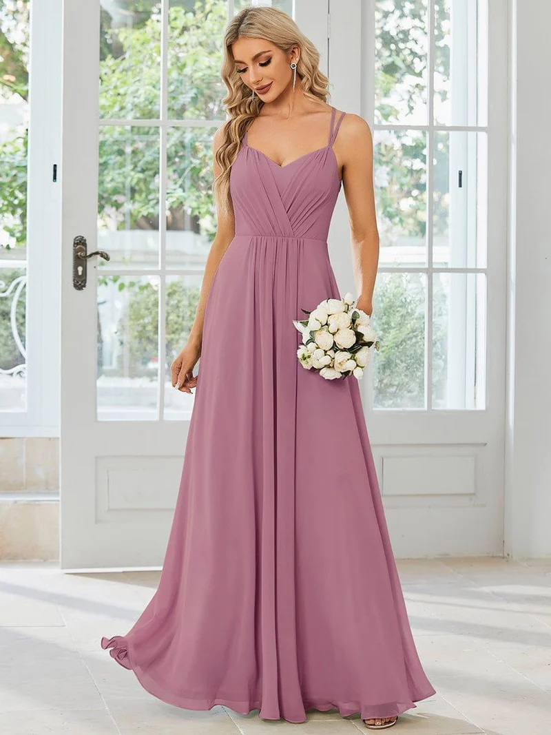 ever RUBY|Robe demoiselle d'honneur mousseline et dentelle dos nu bretelles fines