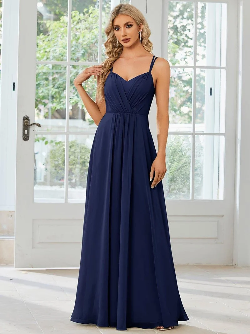 ever RUBY|Robe de soirée en mousseline et dentelle dos nu bretelles fines