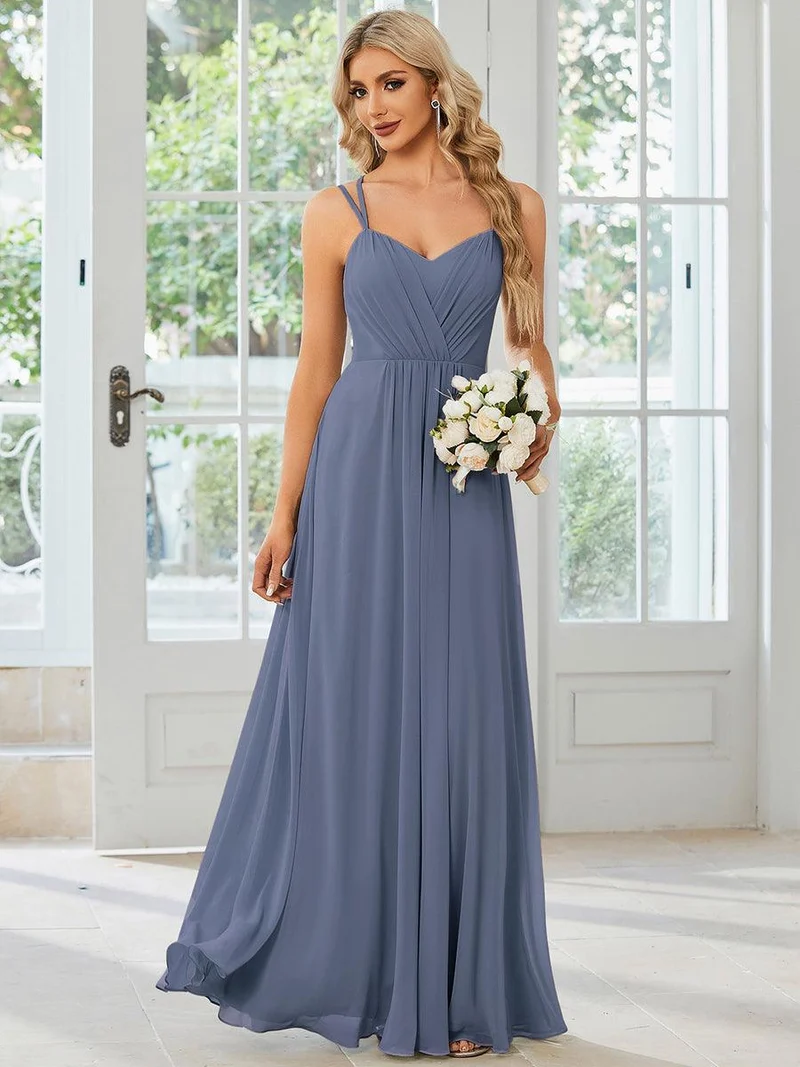 ever RUBY|Robe demoiselle d'honneur mousseline et dentelle dos nu bretelles fines (Vente Finale)
