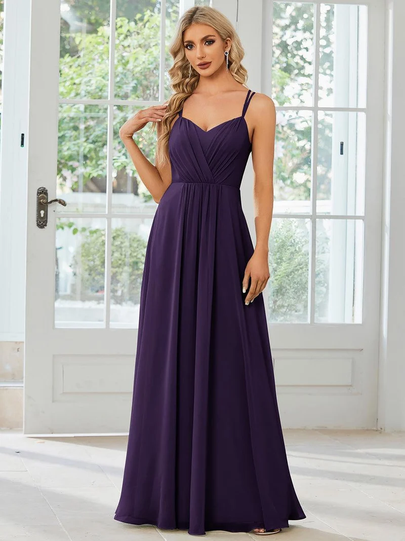 ever RUBY|Robe de soirée en mousseline et dentelle dos nu bretelles fines