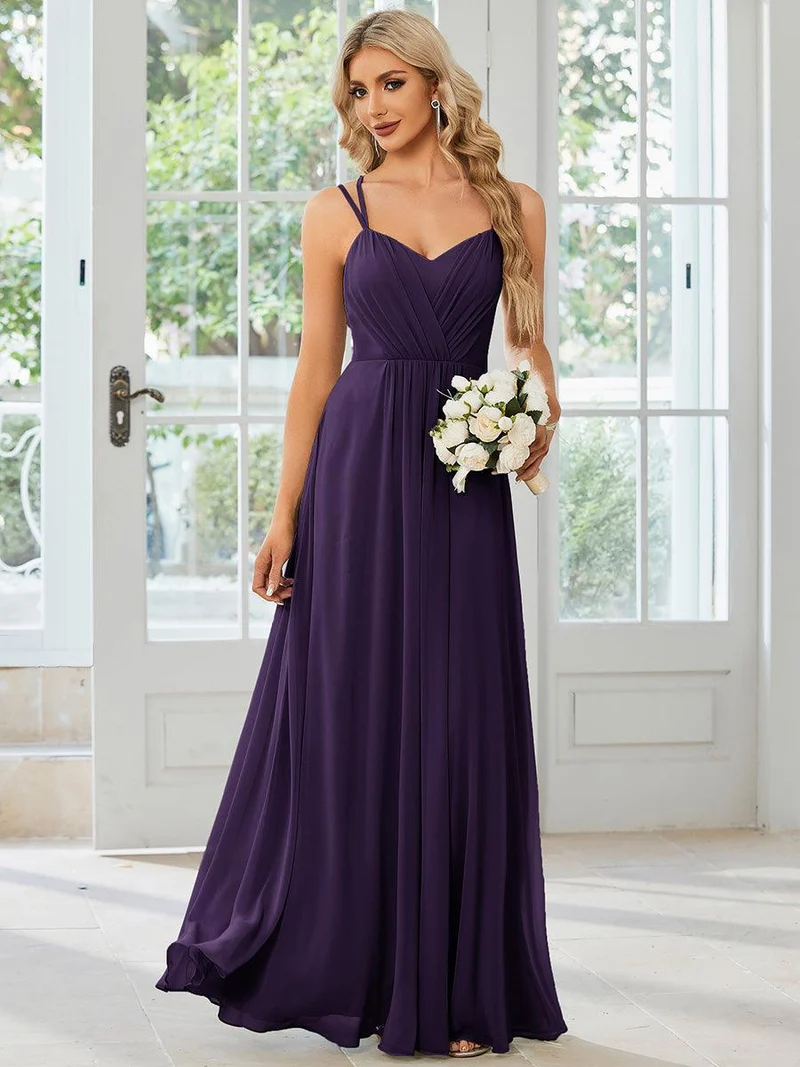 ever RUBY|Robe demoiselle d'honneur mousseline et dentelle dos nu bretelles fines