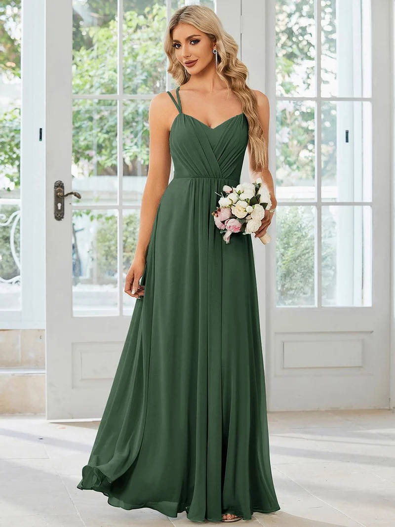 ever RUBY|Robe de soirée en mousseline et dentelle dos nu bretelles fines