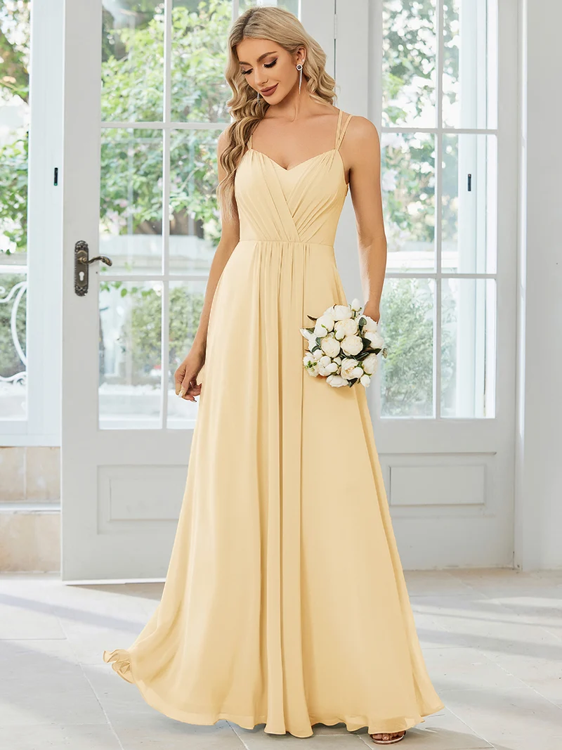 ever RUBY|Robe demoiselle d'honneur mousseline et dentelle dos nu bretelles fines
