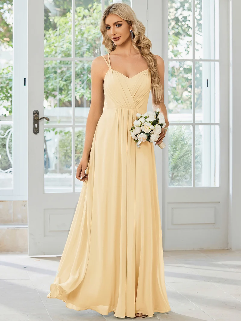 ever RUBY|Robe demoiselle d'honneur mousseline et dentelle dos nu bretelles fines
