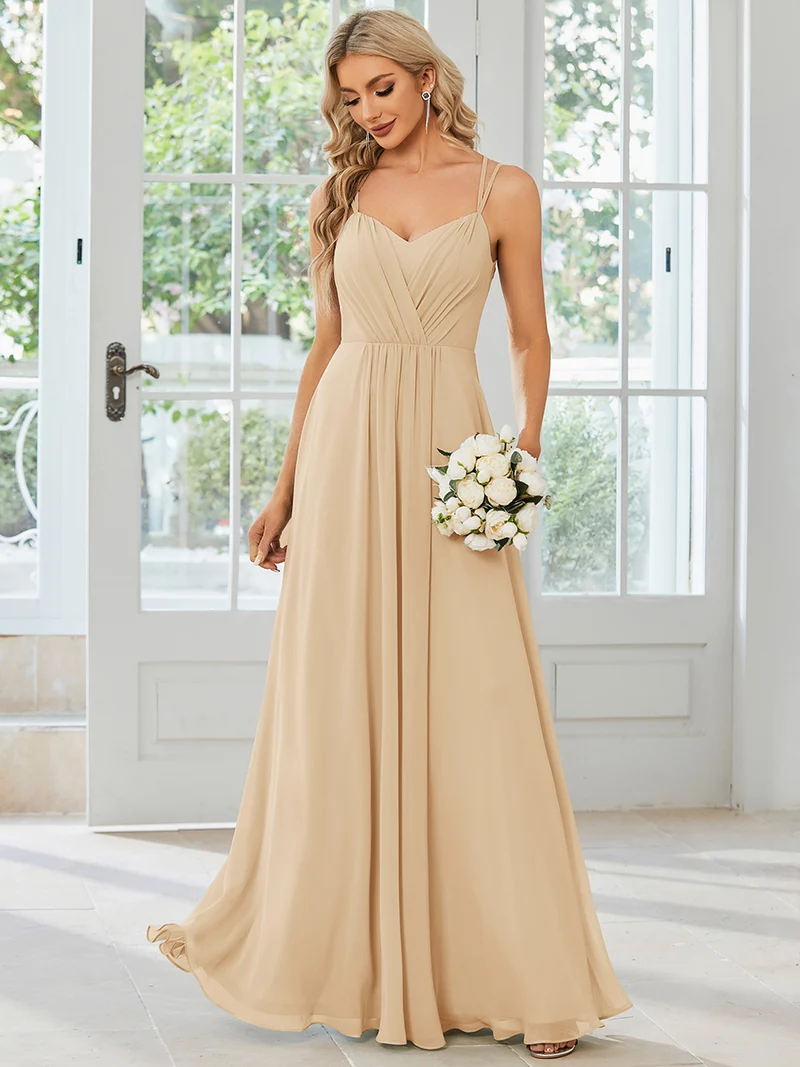 ever RUBY|Robe de soirée en mousseline et dentelle dos nu bretelles fines