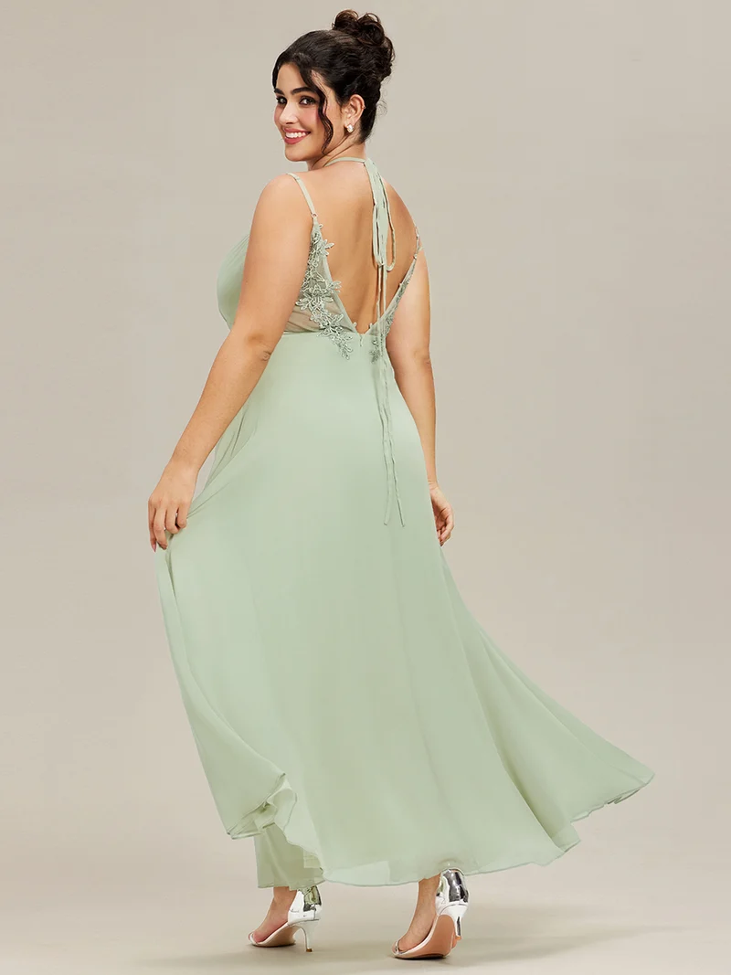 ever RUBY|Robe demoiselle d'honneur mousseline et dentelle dos nu bretelles fines