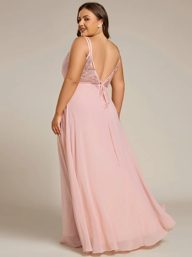 ever RUBY|Robe demoiselle d'honneur mousseline et dentelle dos nu bretelles fines