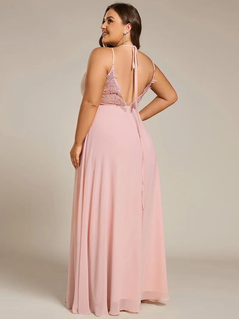 ever RUBY|Robe demoiselle d'honneur mousseline et dentelle dos nu bretelles fines