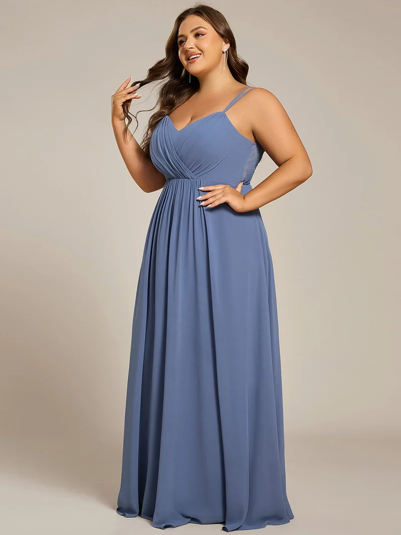 ever RUBY|Robe de soirée en mousseline et dentelle dos nu bretelles fines
