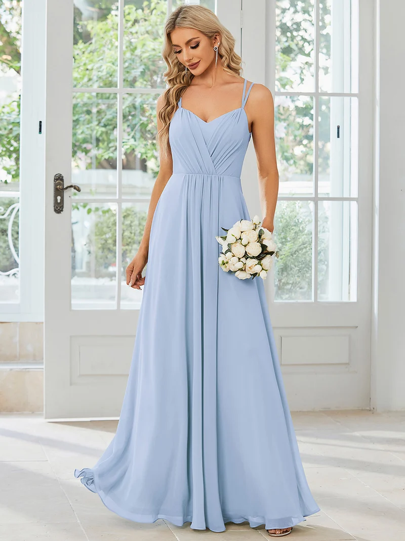 ever RUBY|Robe demoiselle d'honneur mousseline et dentelle dos nu bretelles fines