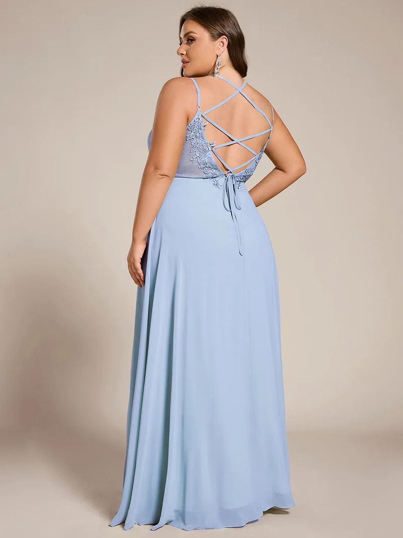ever RUBY|Robe demoiselle d'honneur mousseline et dentelle dos nu bretelles fines