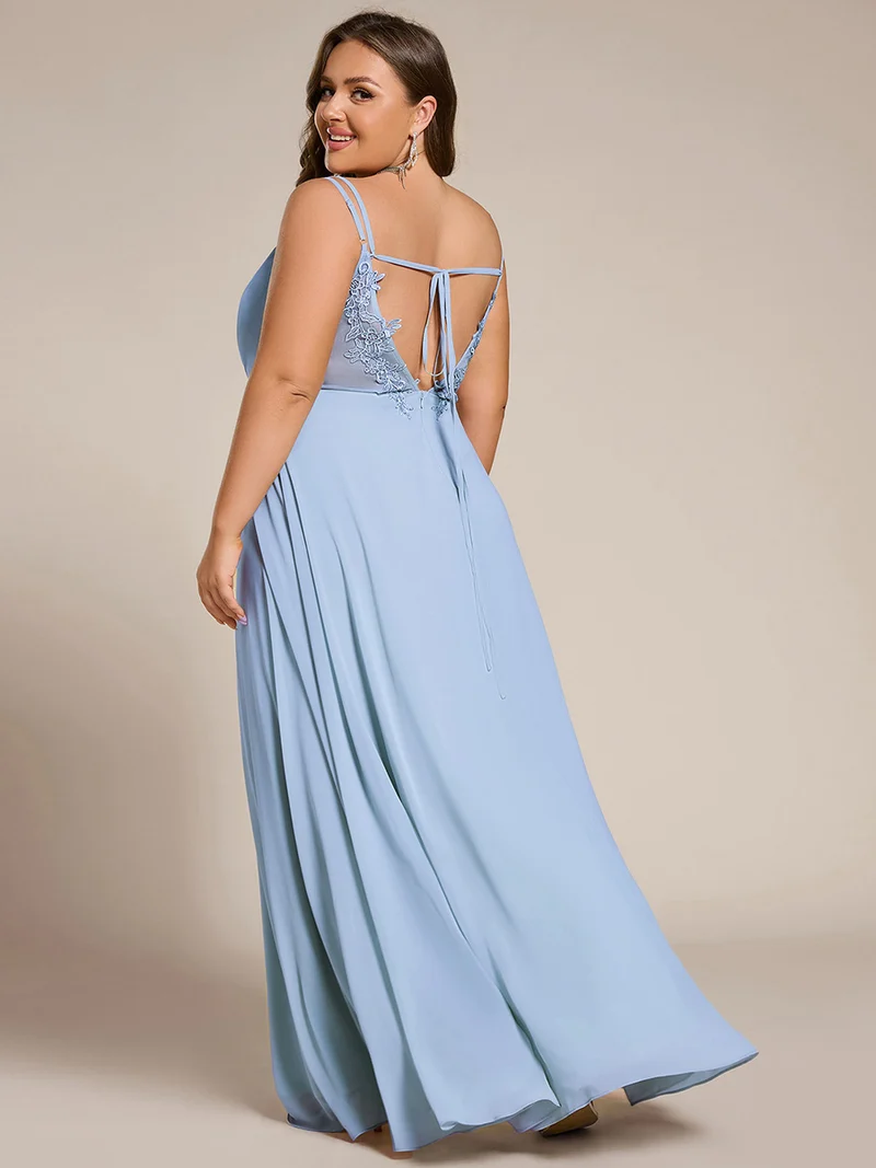 ever RUBY|Robe demoiselle d'honneur mousseline et dentelle dos nu bretelles fines