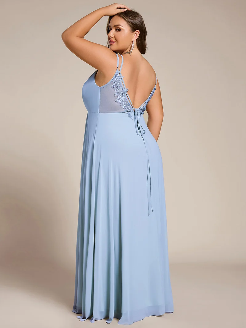 ever RUBY|Robe demoiselle d'honneur mousseline et dentelle dos nu bretelles fines