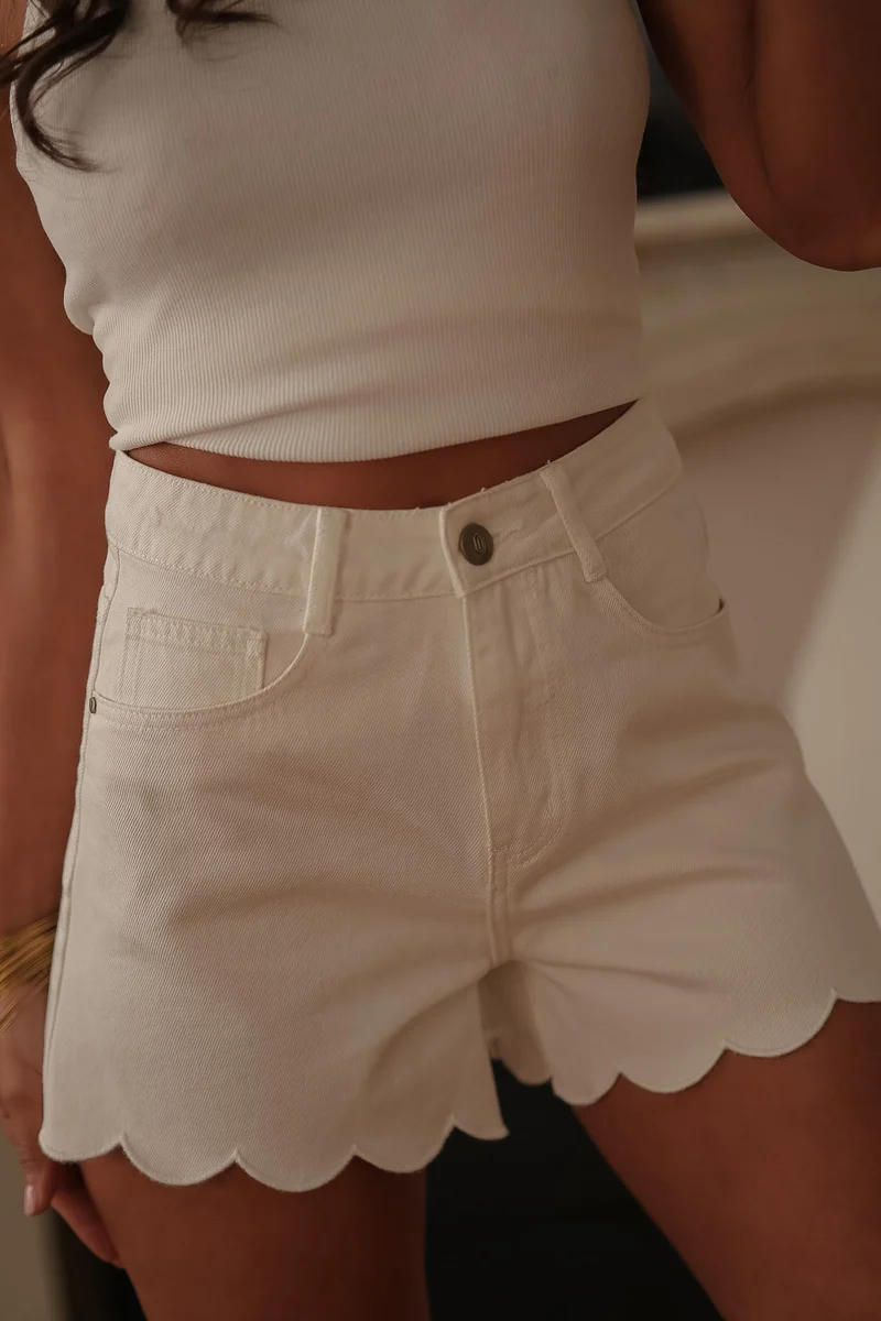 Short en jean Sohan écru