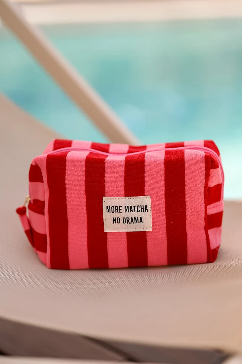 Trousse More Matcha rouge et rose