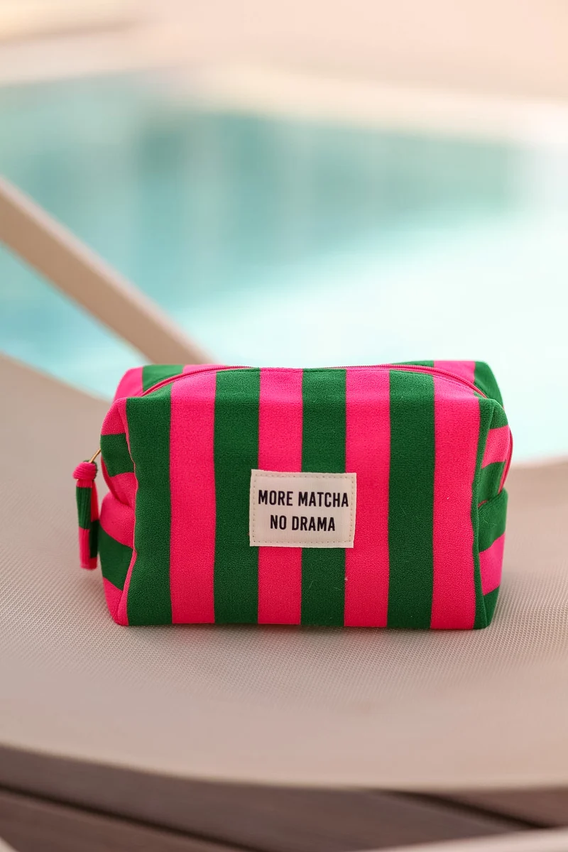 Trousse More Matcha vert et rose