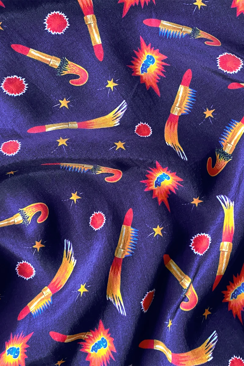 Tissu Rocket Lipstick Bleu