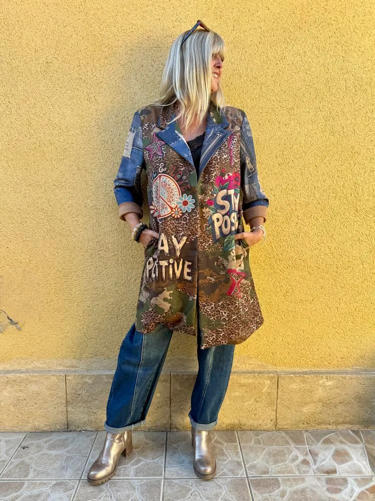 Veste longue Amélia peace and love