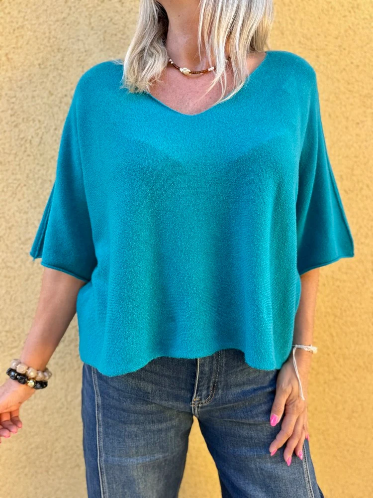 Pull loose Fabrizio bleu canard