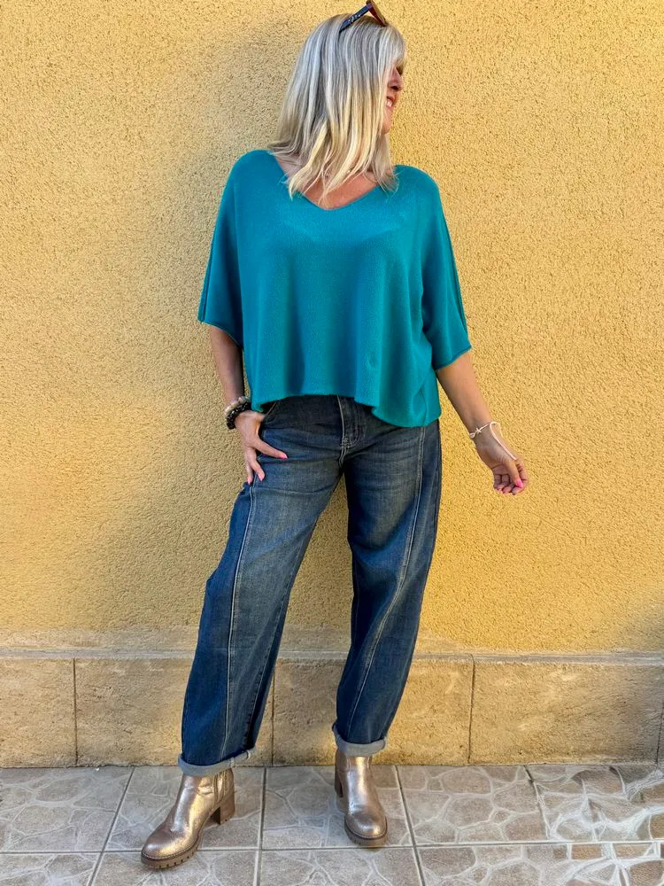 Pull loose Fabrizio bleu canard