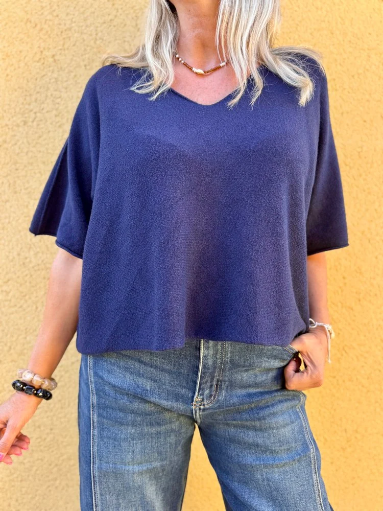 Pull loose Fabrizio bleu marine
