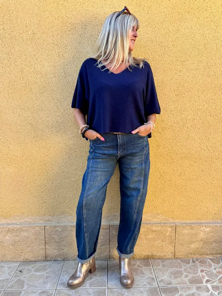 Pull loose Fabrizio bleu marine