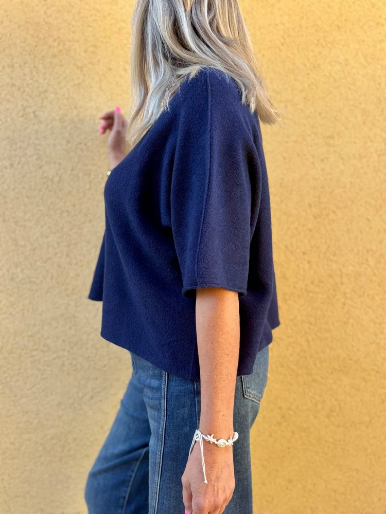 Pull loose Fabrizio bleu marine