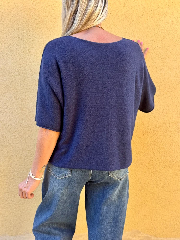 Pull loose Fabrizio bleu marine