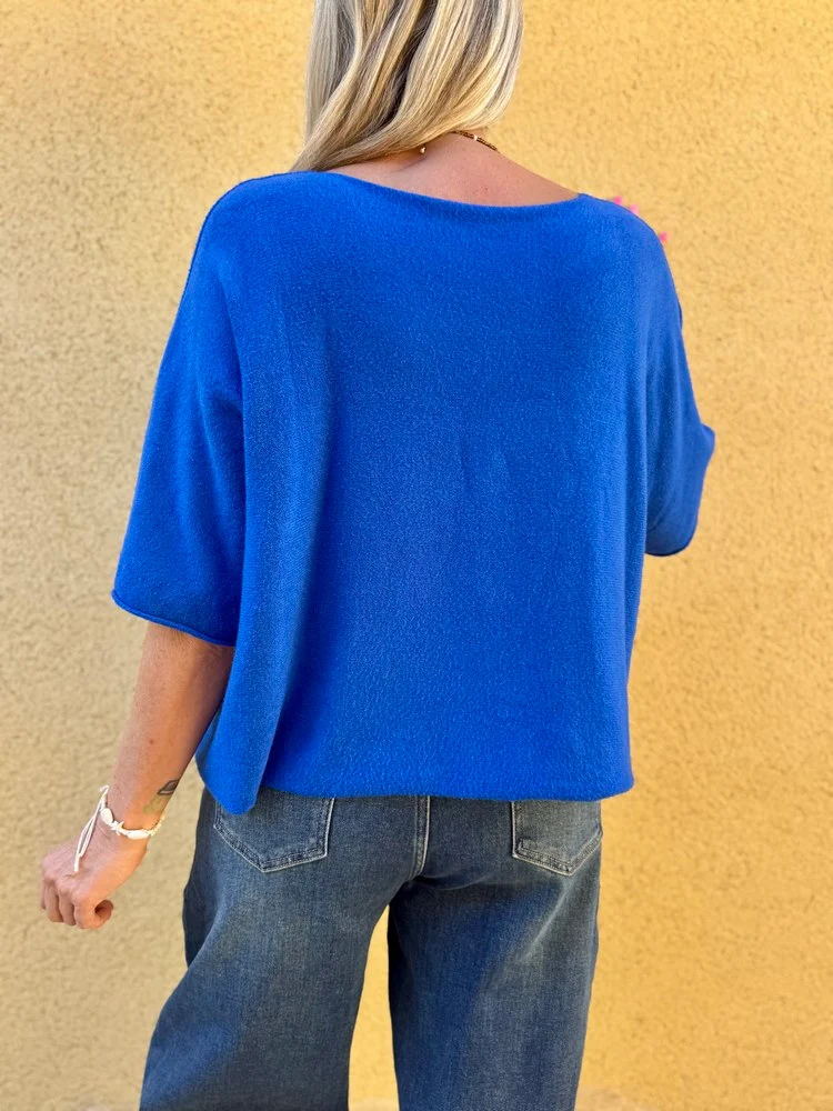 Pull loose Fabrizio bleu roi