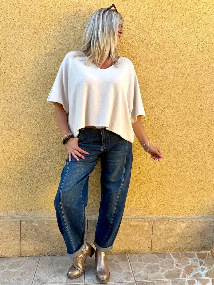 Pull loose Fabrizio crème