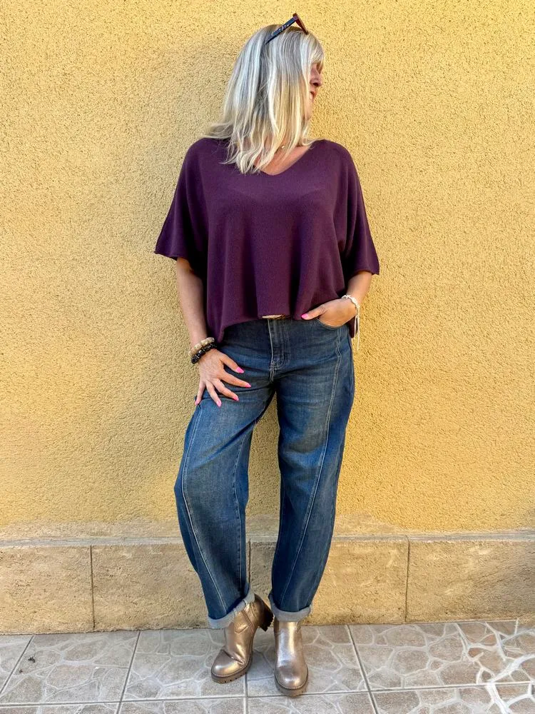 Pull loose Fabrizio aubergine