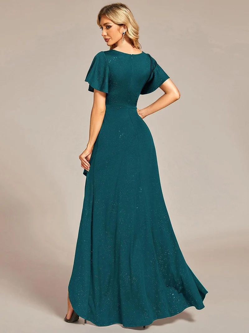 ever MELODÉ|Robe de Soirée élégante à paillettes décolleté en V profond fente sur le devant (Vente Finale)