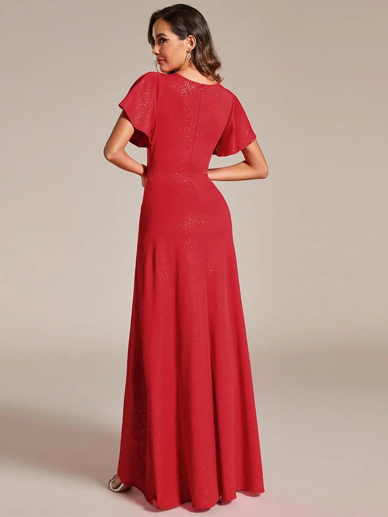 ever MELODÉ|Robe de soirée élégante et scintillante à décolleté plongeant en V(Vente Finale)