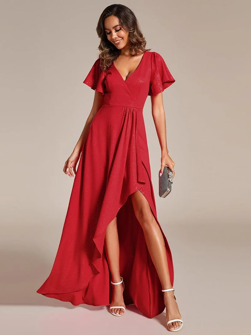 ever MELODÉ|Robe de soirée élégante et scintillante à décolleté plongeant en V(Vente Finale)