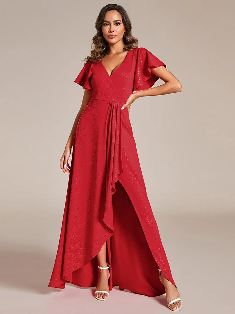 ever MELODÉ|Robe de soirée élégante et scintillante à décolleté plongeant en V(Vente Finale)