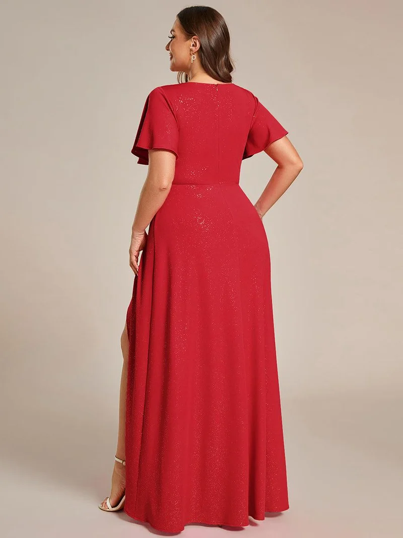 ever MELODÉ|Robe de soirée élégante et scintillante à décolleté plongeant en V(Vente Finale)