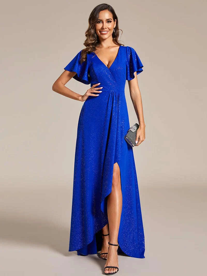 ever MELODÉ|Robe de soirée élégante et scintillante à décolleté plongeant en V(Vente Finale)