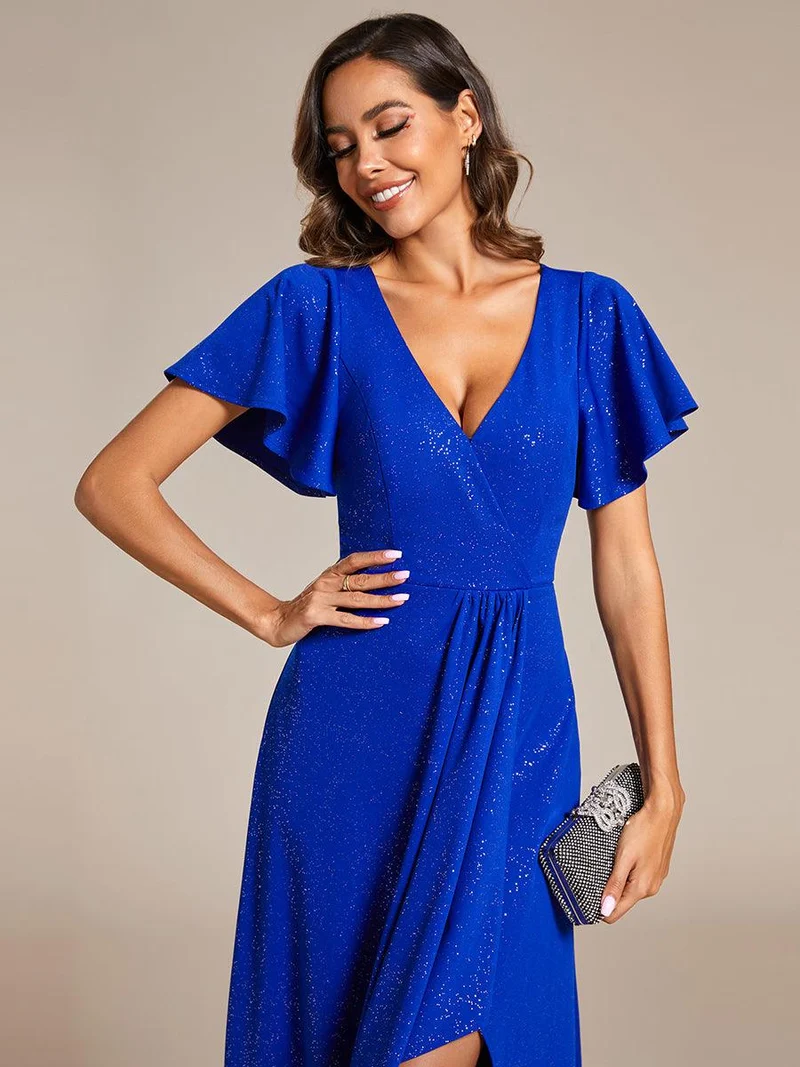 ever MELODÉ|Robe de soirée élégante et scintillante à décolleté plongeant en V(Vente Finale)