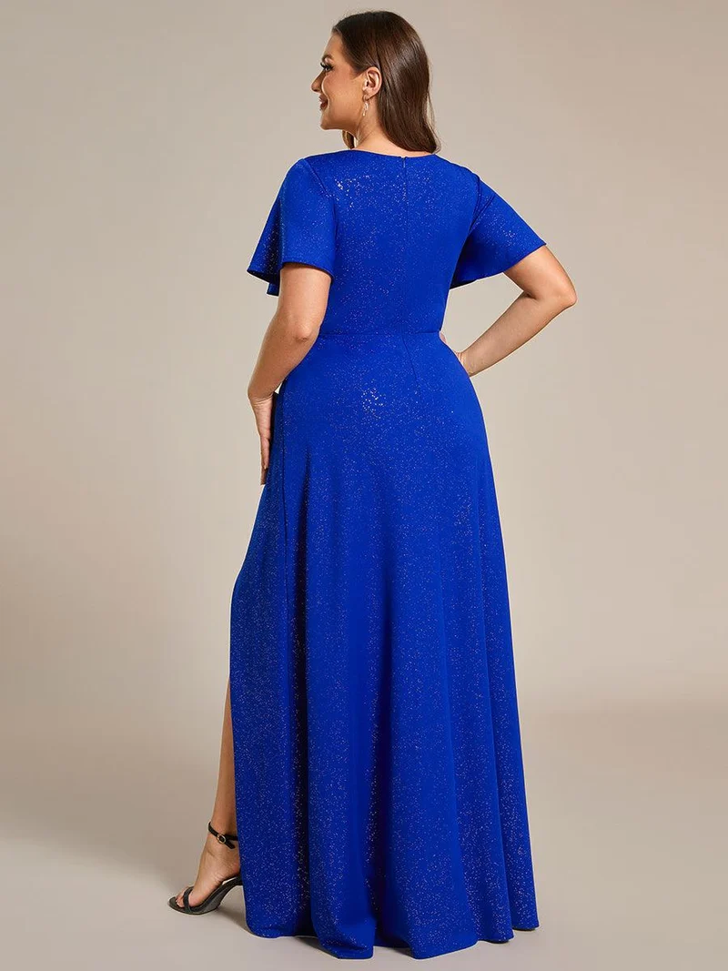 ever MELODÉ|Robe de soirée élégante et scintillante à décolleté plongeant en V(Vente Finale)