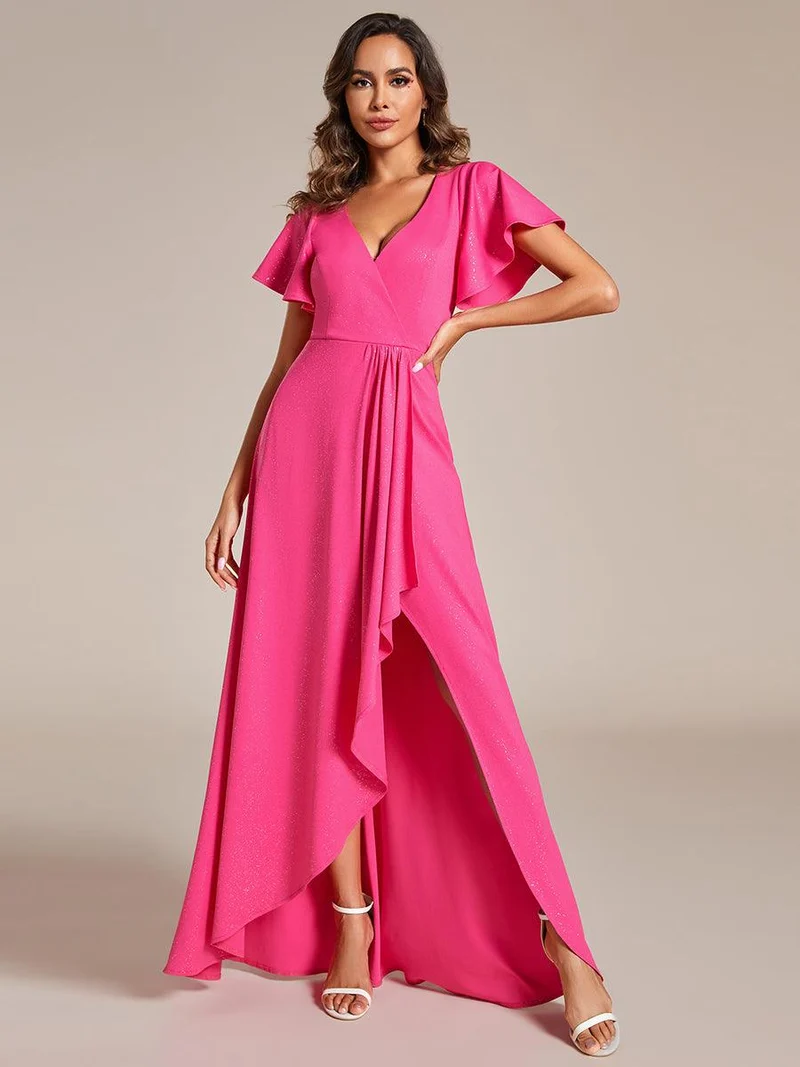 ever MELODÉ|Robe de soirée élégante et scintillante à décolleté plongeant en V(Vente Finale)