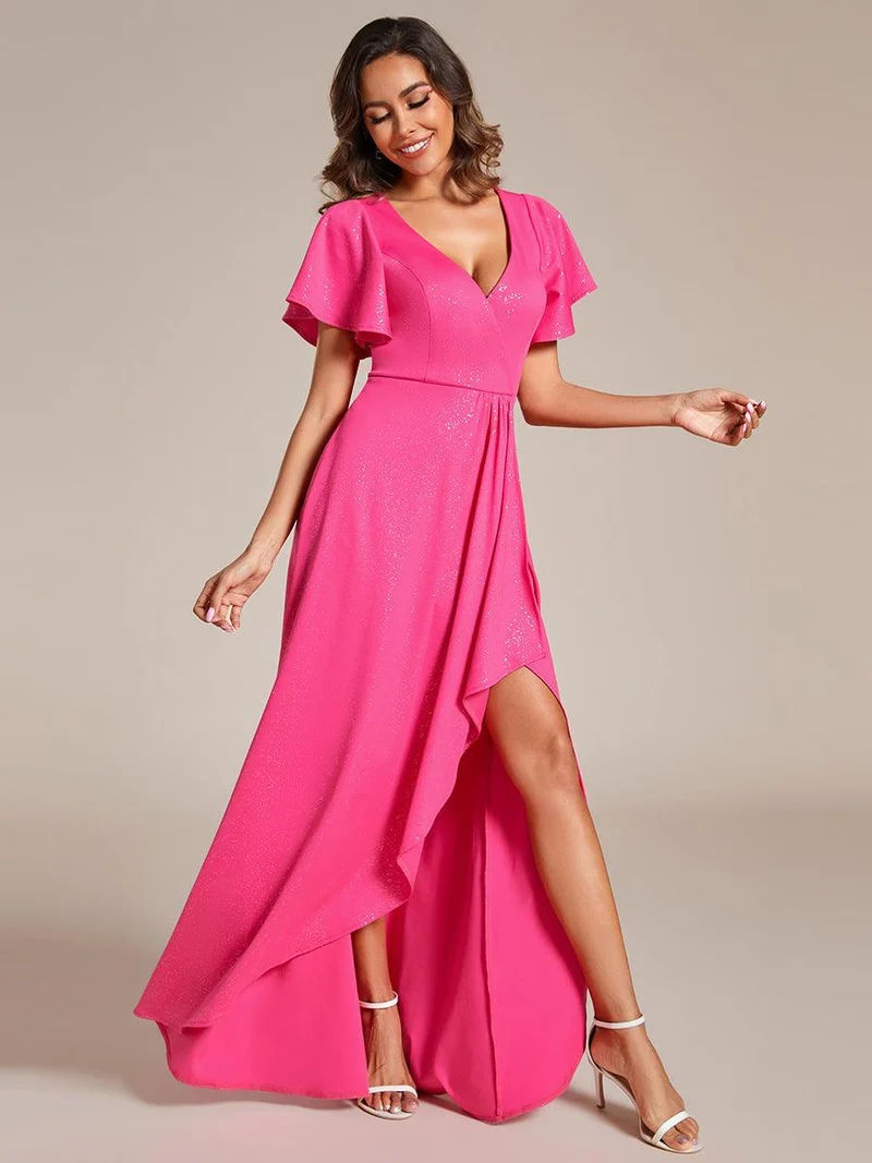 ever MELODÉ|Robe de soirée élégante et scintillante à décolleté plongeant en V(Vente Finale)
